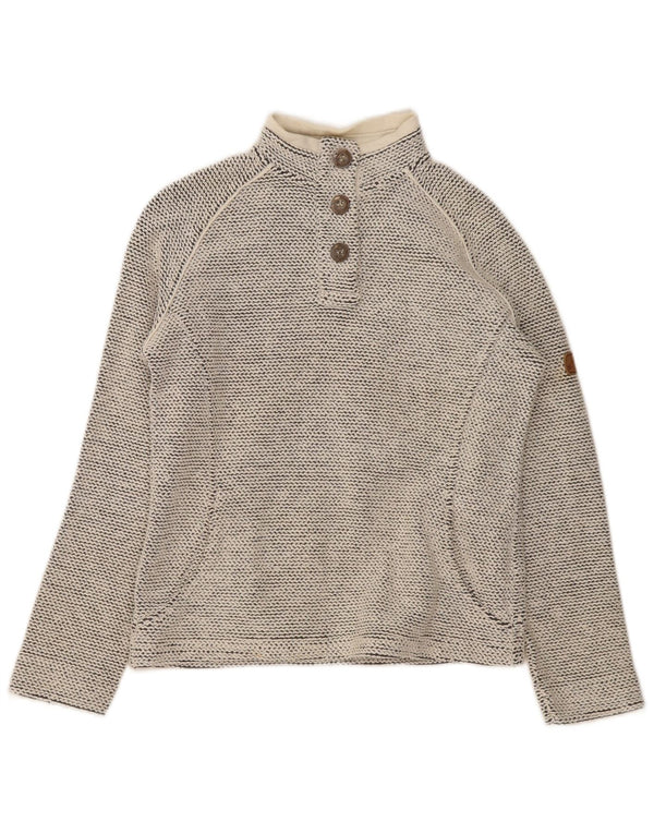 Weird Fish Sweat-shirt à col boutonné pour femme UK 10 Petit Gris Coton