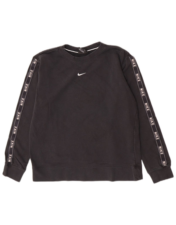 Nike Sweat-shirt surdimensionné graphique pour femme UK 10 Petit Noir