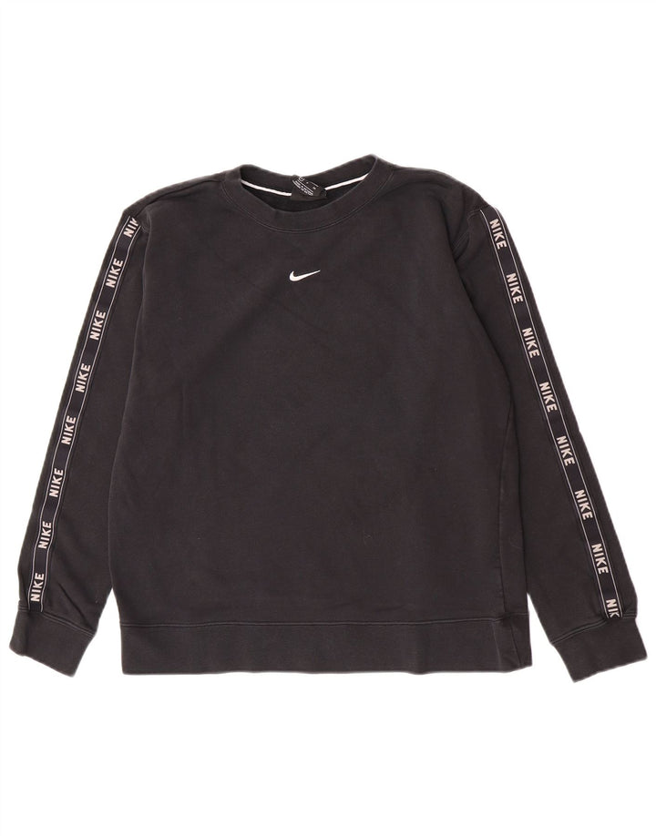 Nike Sweat-shirt surdimensionné graphique pour femme UK 10 Petit Noir