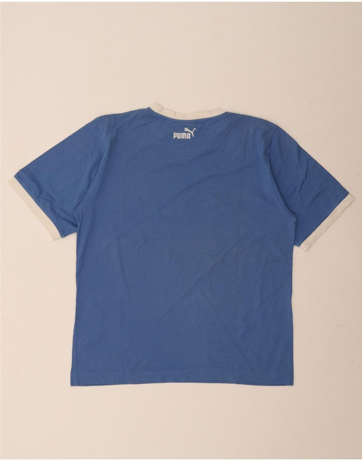 Puma T-shirt graphique pour homme, grand, bleu, coton
