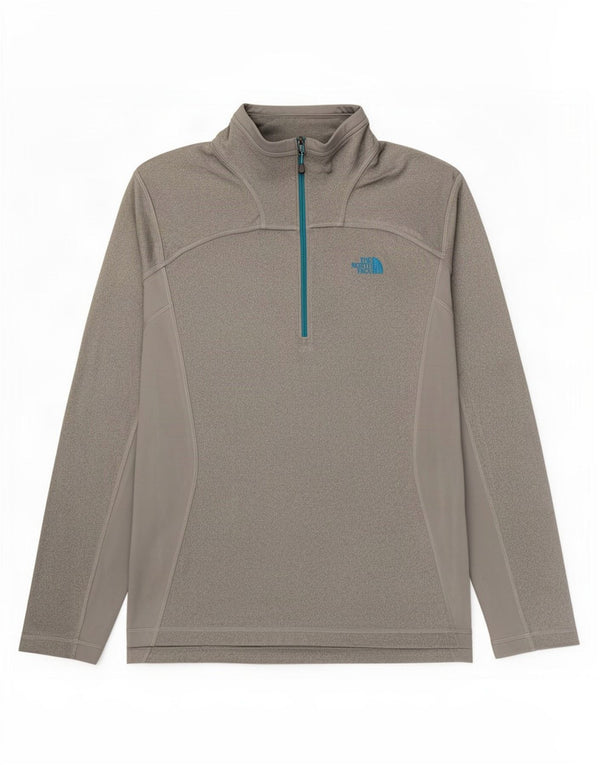 The North Face Haut de survêtement à col zippé pour homme Gris moyen moucheté