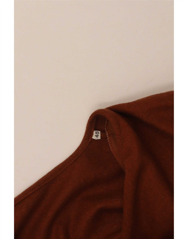 Robe portefeuille à manches longues vintage pour femmes IT 46 Grand Marron