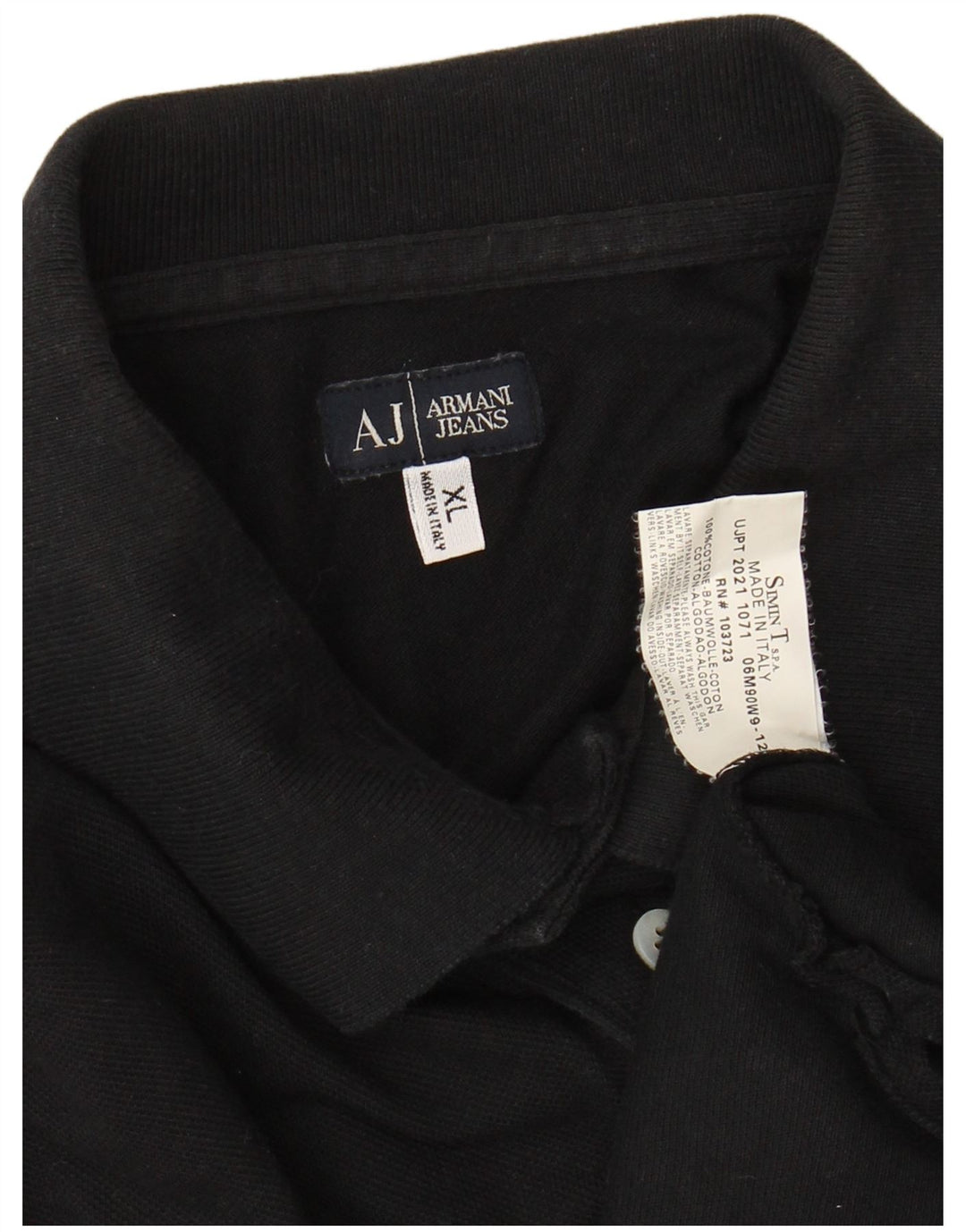 ARMANI JEANS Polo Homme XL Noir Coton