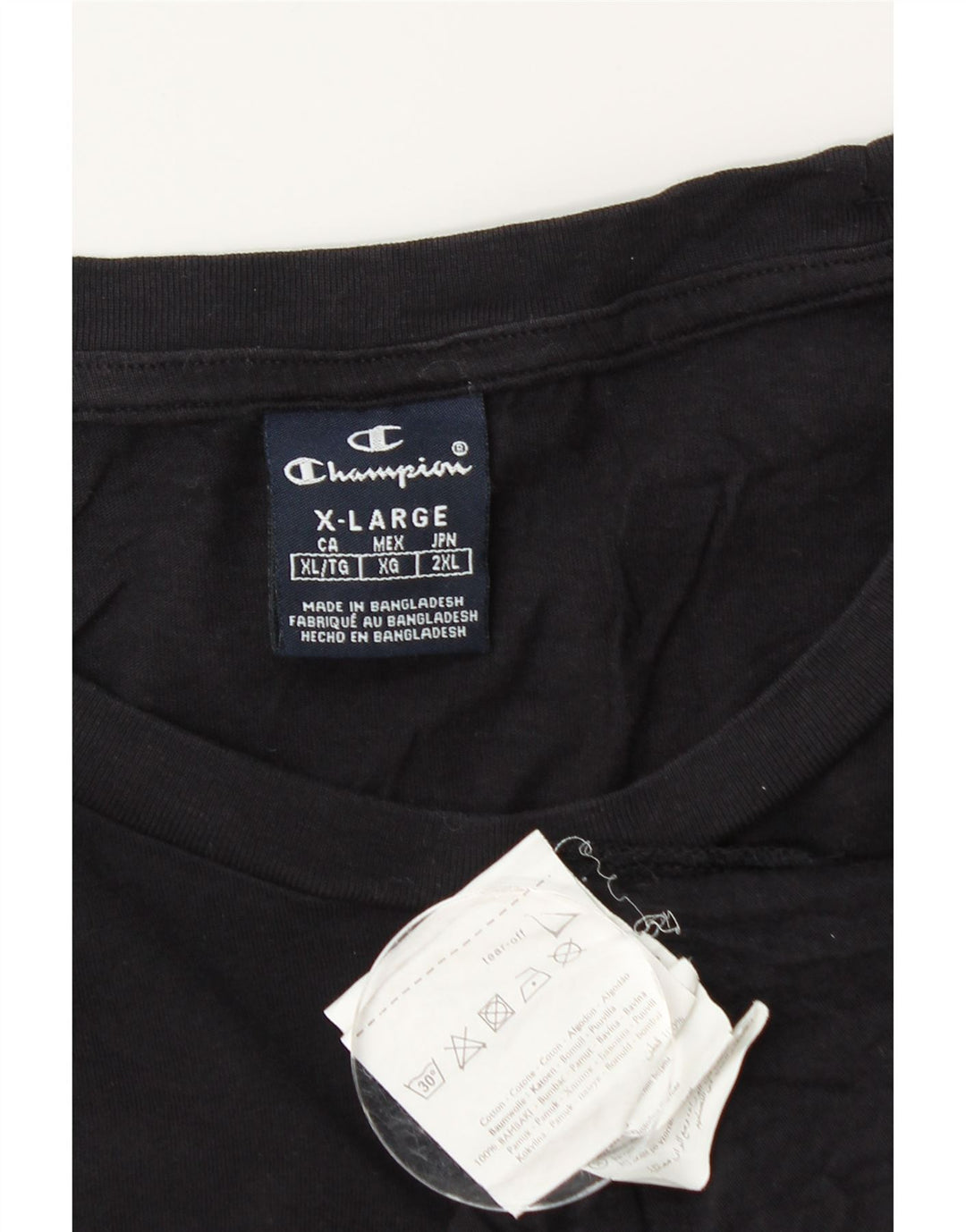 CHAMPION T-Shirt Graphique Homme Top XL Noir Coton