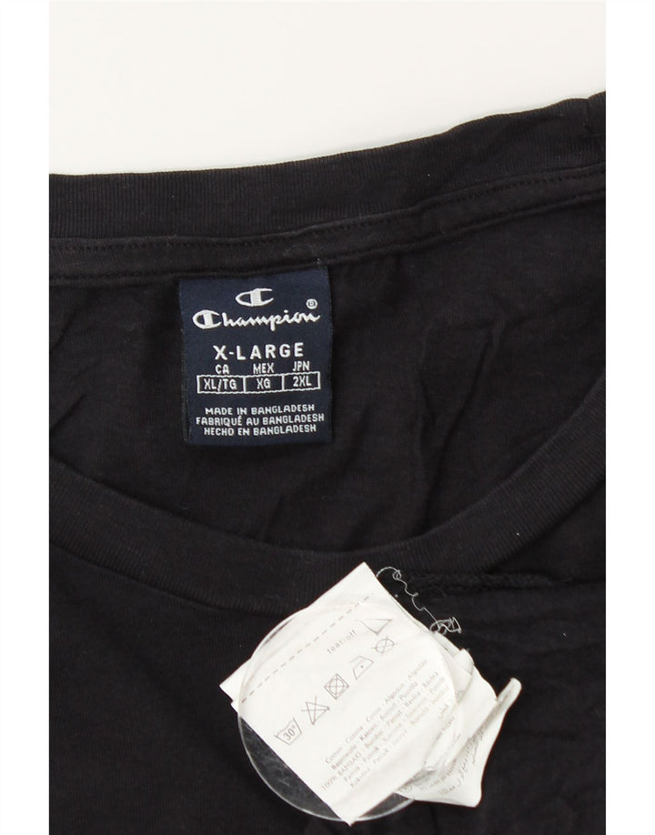 CHAMPION T-Shirt Graphique Homme Top XL Noir Coton