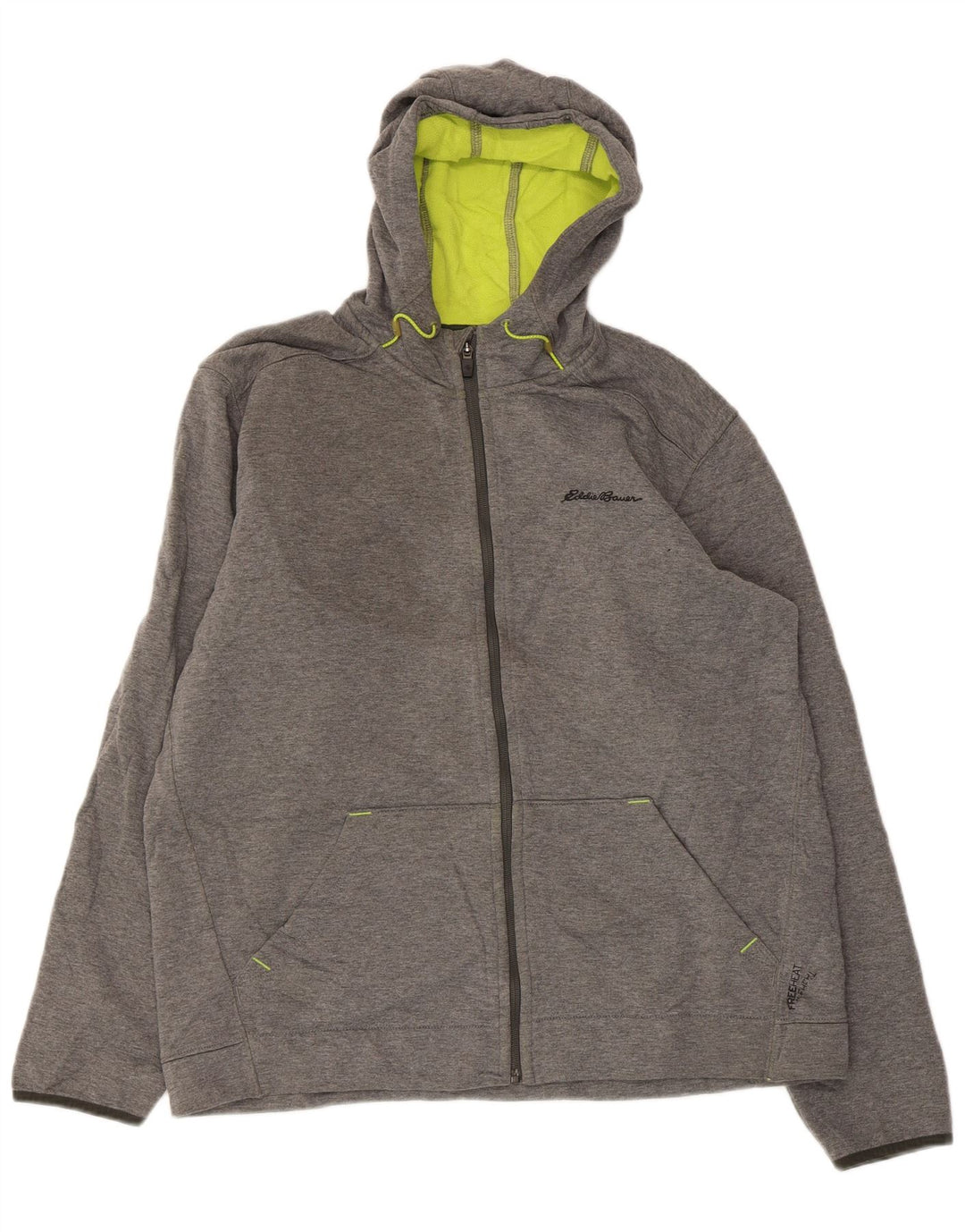 EDDIE BAUER Pull à capuche zippé pour homme Large Gris Polyester