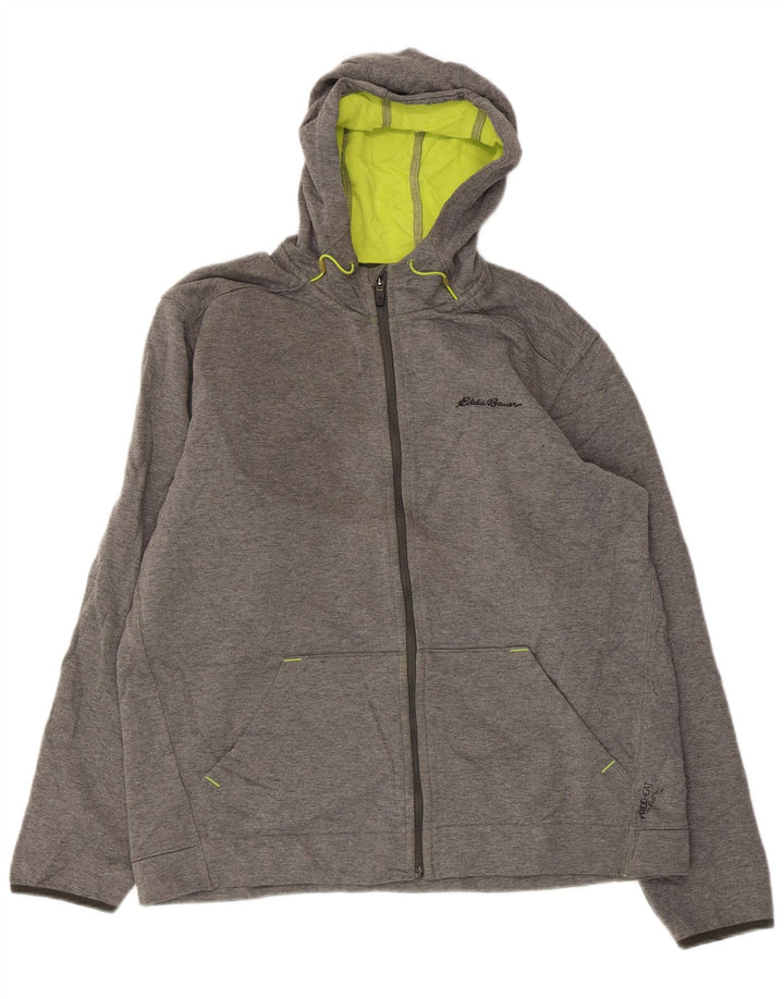 EDDIE BAUER Pull à capuche zippé pour homme Large Gris Polyester