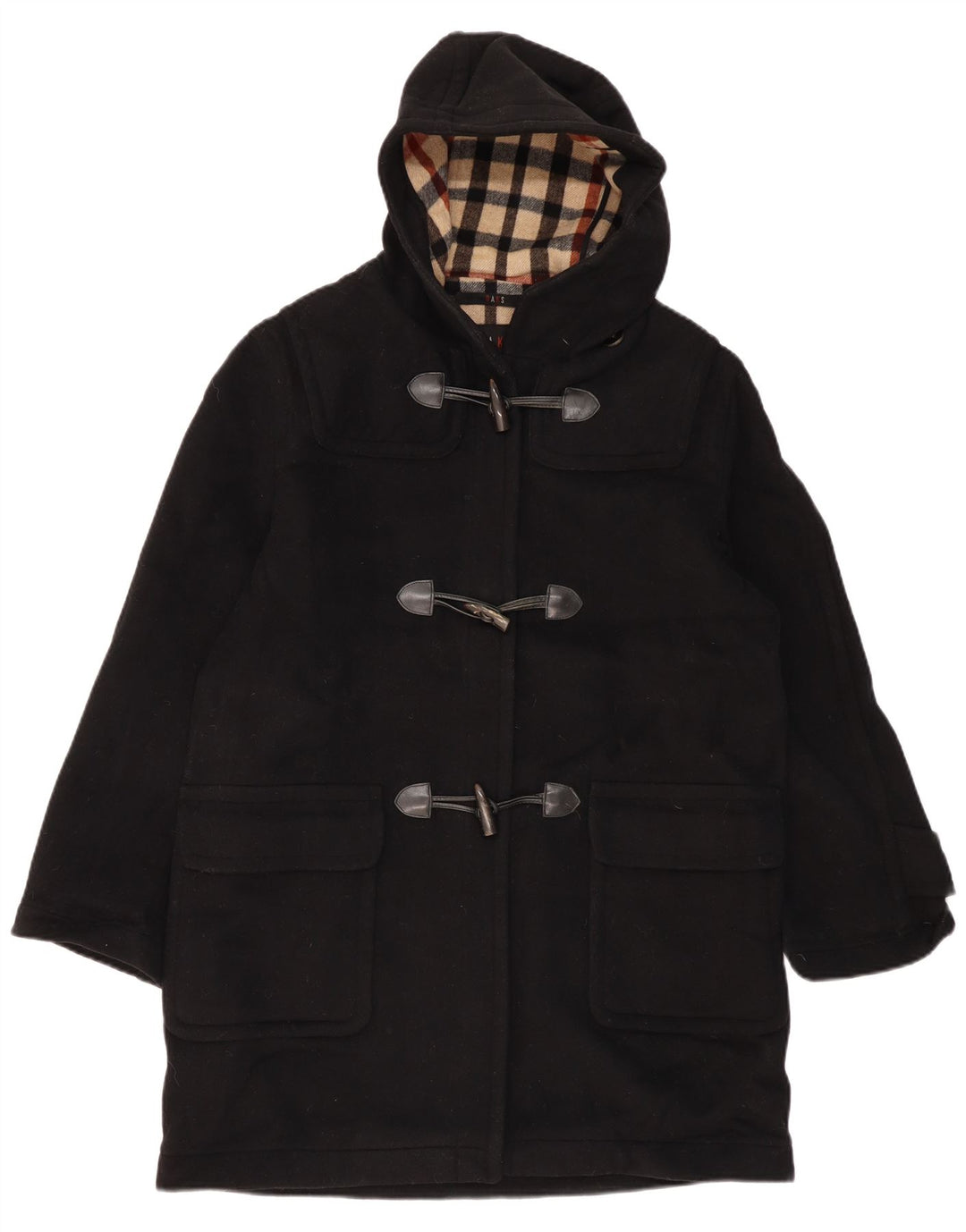 DAKS Duffle-coat à capuche pour femme UK 16 Large Noir