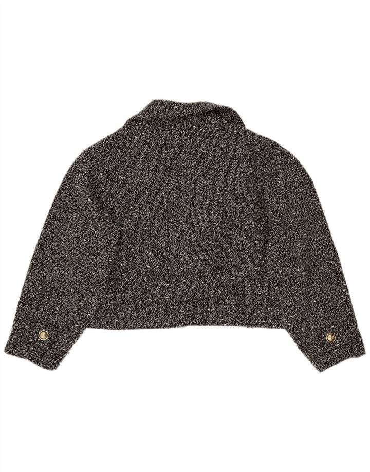 ZARA Veste blazer courte surdimensionnée pour femme UK 18 XL Noir moucheté