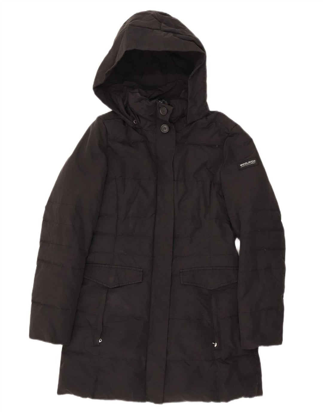 Woolrich Manteau rembourré à capuche pour femme UK 10 Small Noir