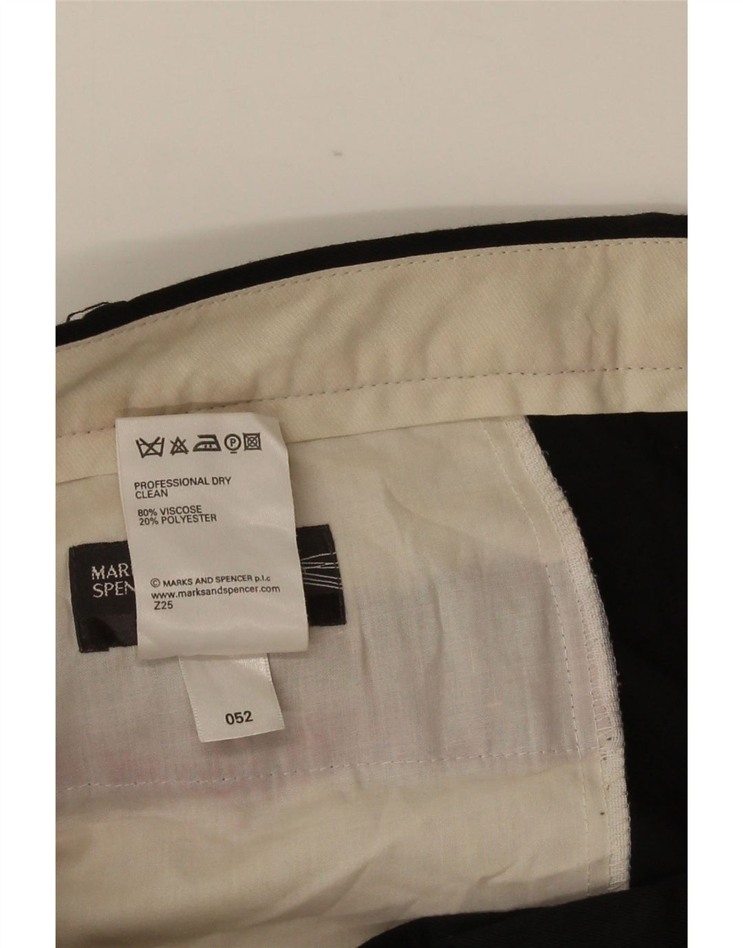 Marks & Spencer Pantalon de Costume Pegged Homme W42 L33 Noir Viscose