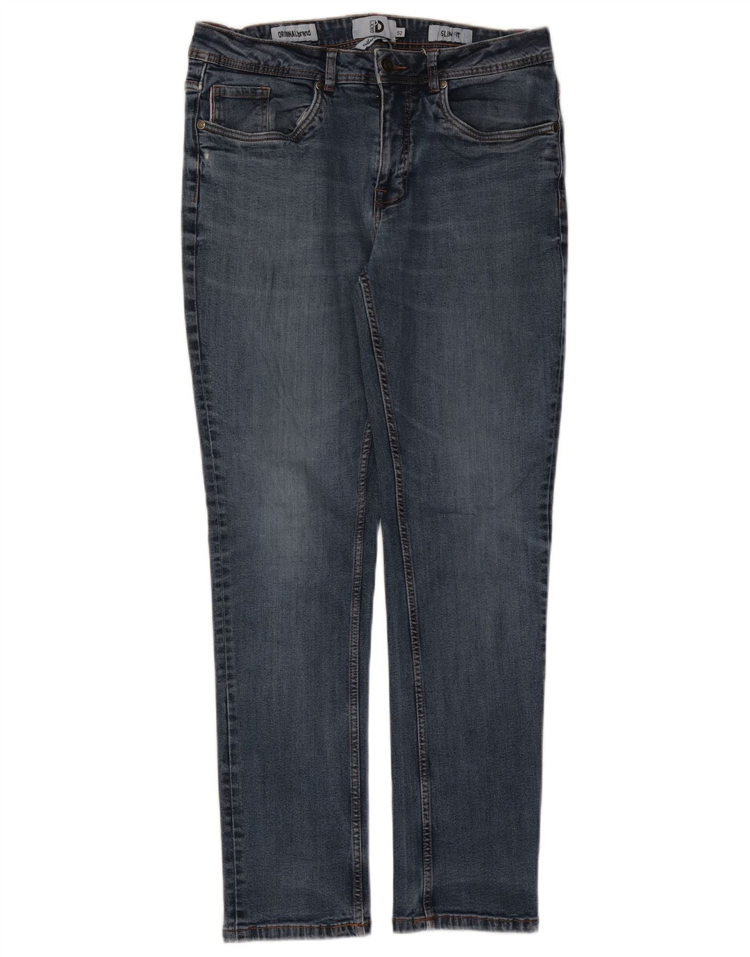 Dack's Jean Slim Homme IT 52 XL W36 L30 Bleu Coton