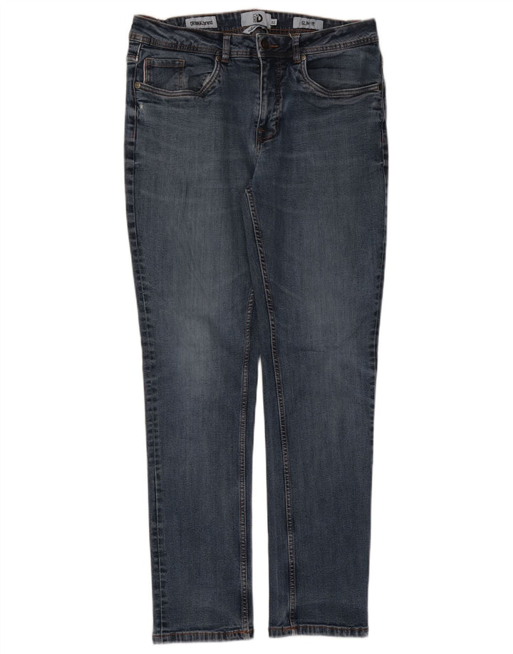 Dack's Jean Slim Homme IT 52 XL W36 L30 Bleu Coton