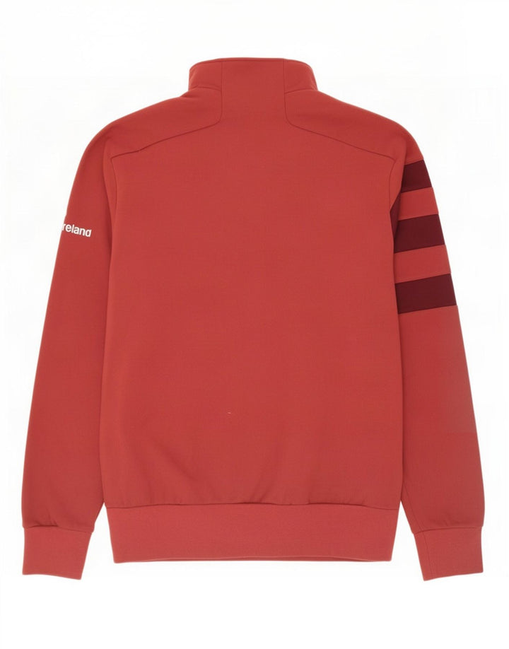 Adidas Mens Graphic Zip Neck Sweatshirt Jumper Grand Rouge Polyester