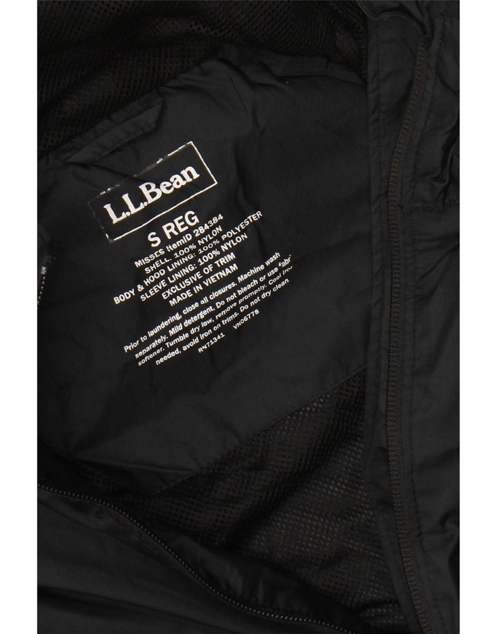 L.L.BEAN Veste de pluie à capuche surdimensionnée pour femme UK 10 Petit nylon noir