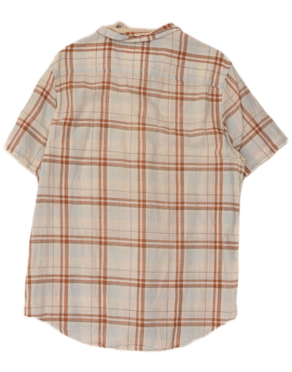 Timberland Chemise à Manches Courtes Coupe Regular Homme Carreaux Blanc Moyen
