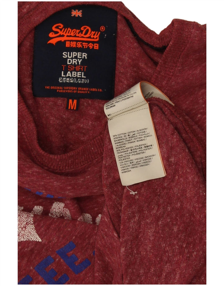 Superdry T-Shirt Graphique Homme Rouge Moyen Flecked Cotton