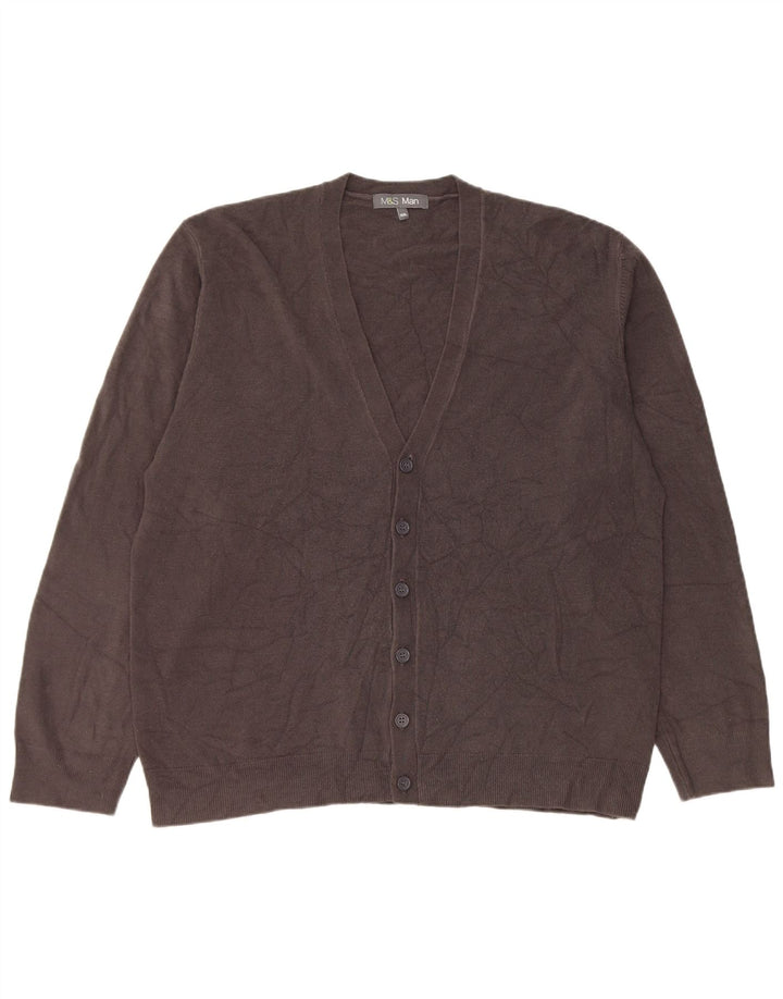 Marks & Spencer Pull Cardigan Homme 2XL Gris Acrylique