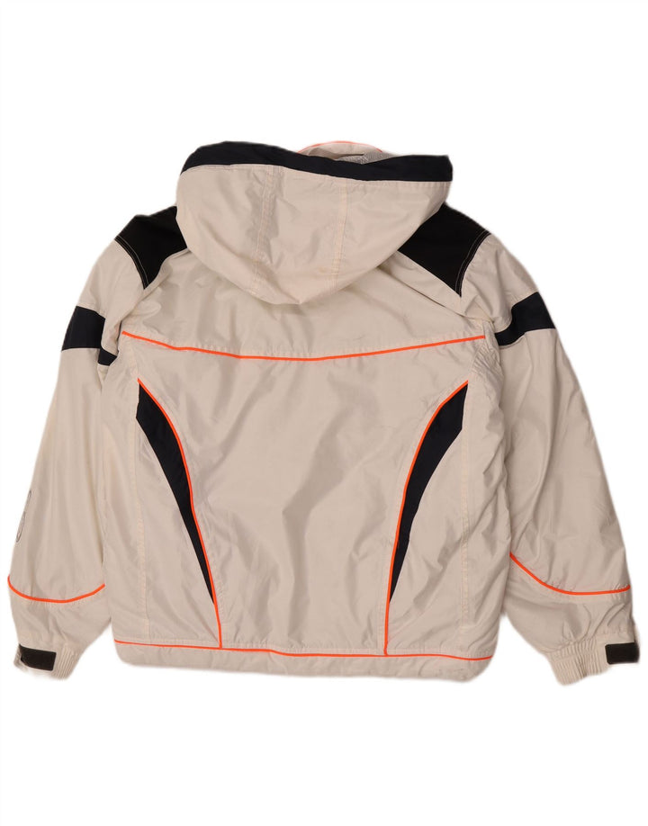 Pyramid Veste de ski à capuche pour homme UK 36 Small Blanc Colorblock Nylon