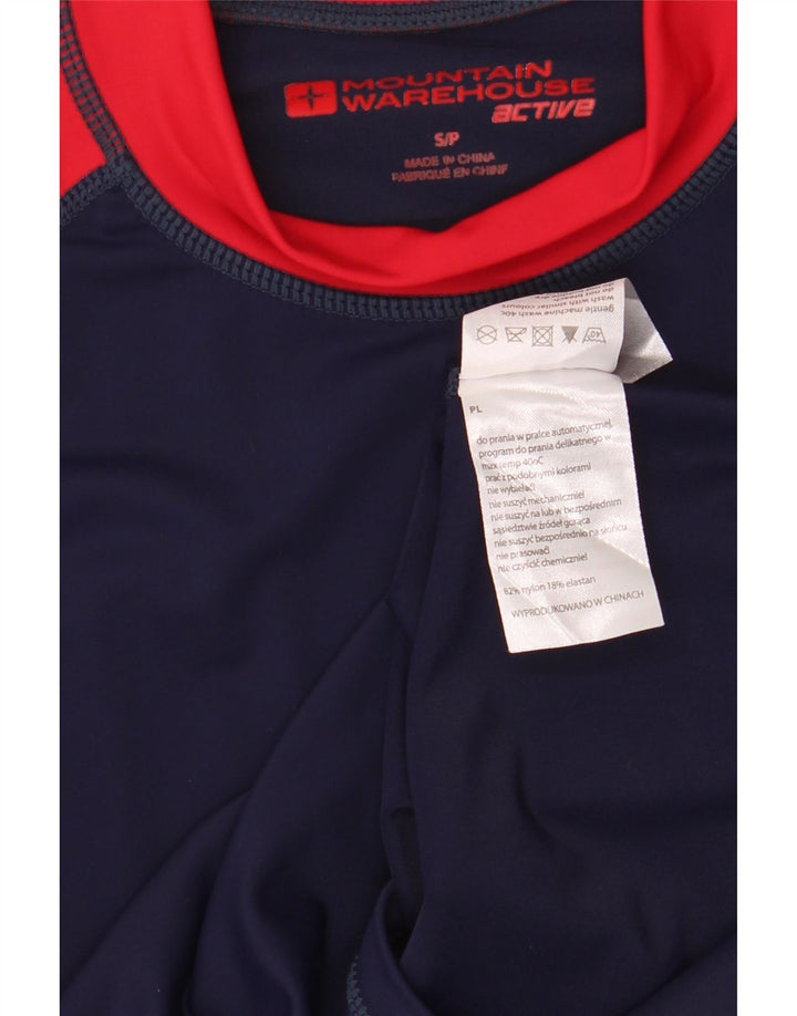 Mountain Warehouse T-shirt pour homme en nylon color block Bleu marine Taille S