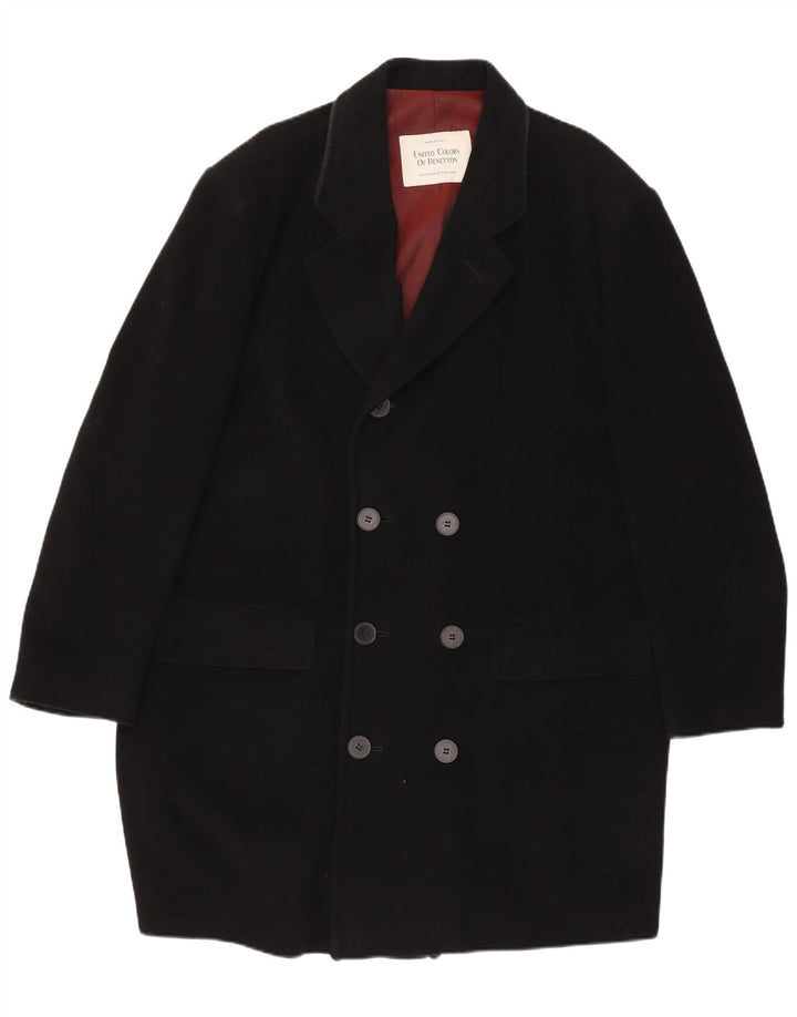 BENETTON Manteau croisé pour homme UK 44 2XL Noir