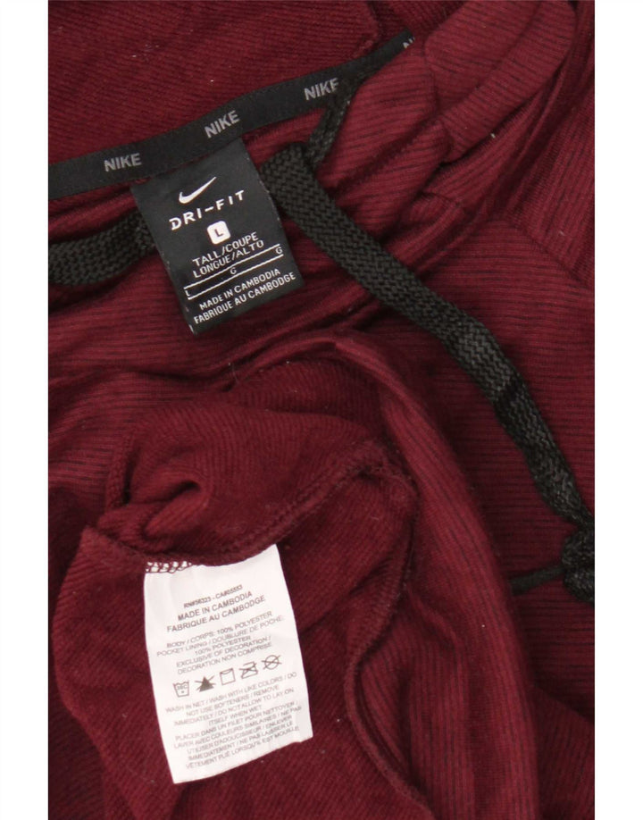 Nike Pull à capuche Dri Fit pour homme en polyester bordeaux Taille L