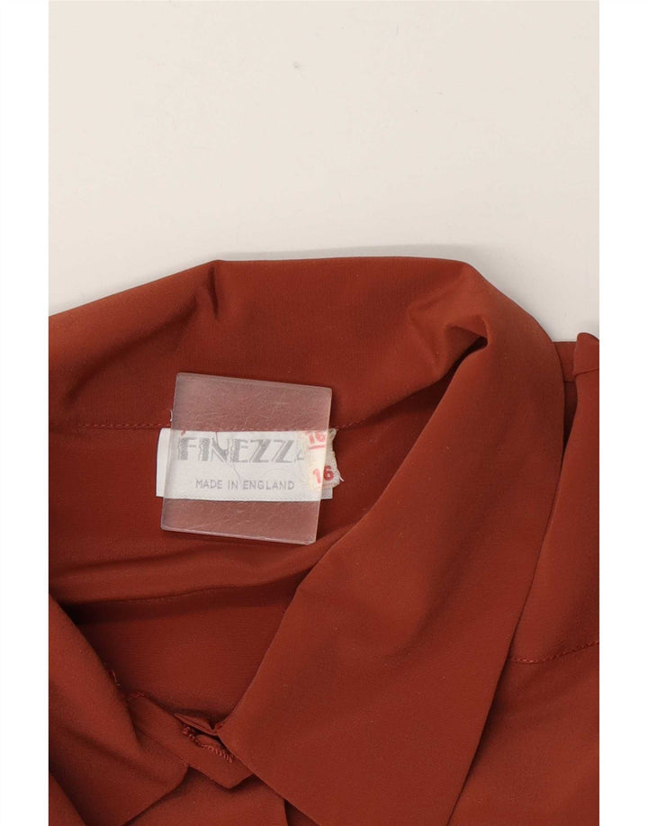 Chemisier chemise femme vintage UK 16 Grand Marron