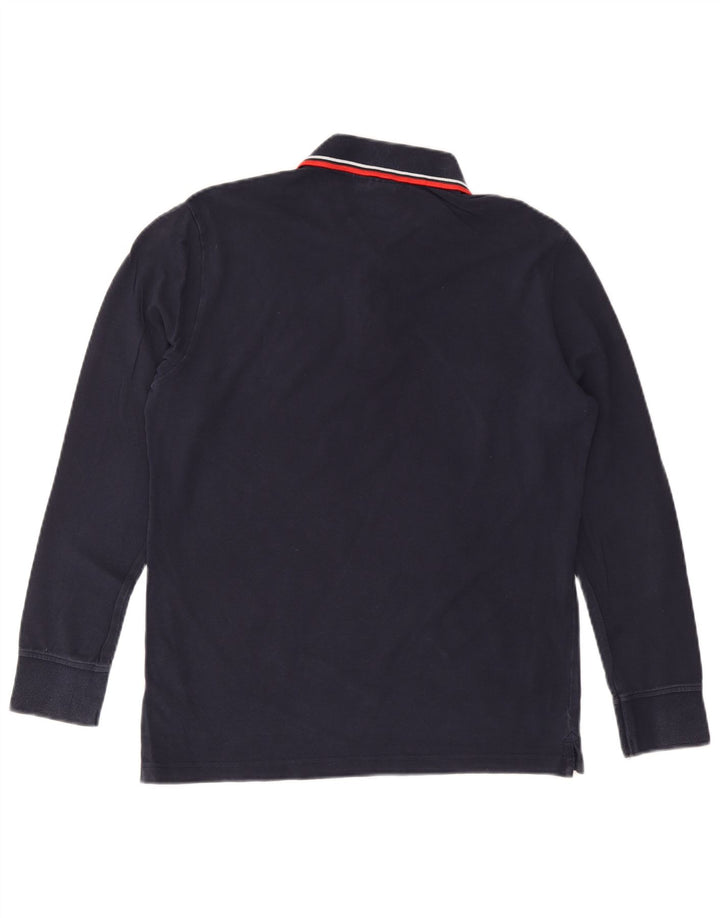 DIADORA Polo Homme Manches Longues Large Bleu Marine Coton