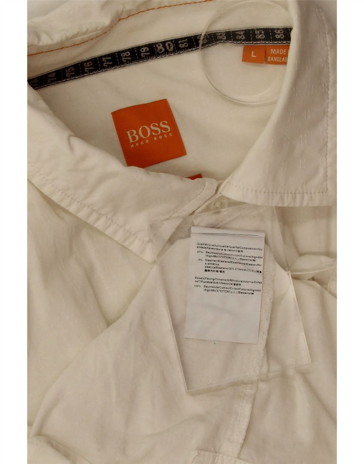 HUGO BOSS Mens Shirt Large White Cotton Vintage Hugo Boss and Second-Hand Hugo Boss from Messina Hembry 