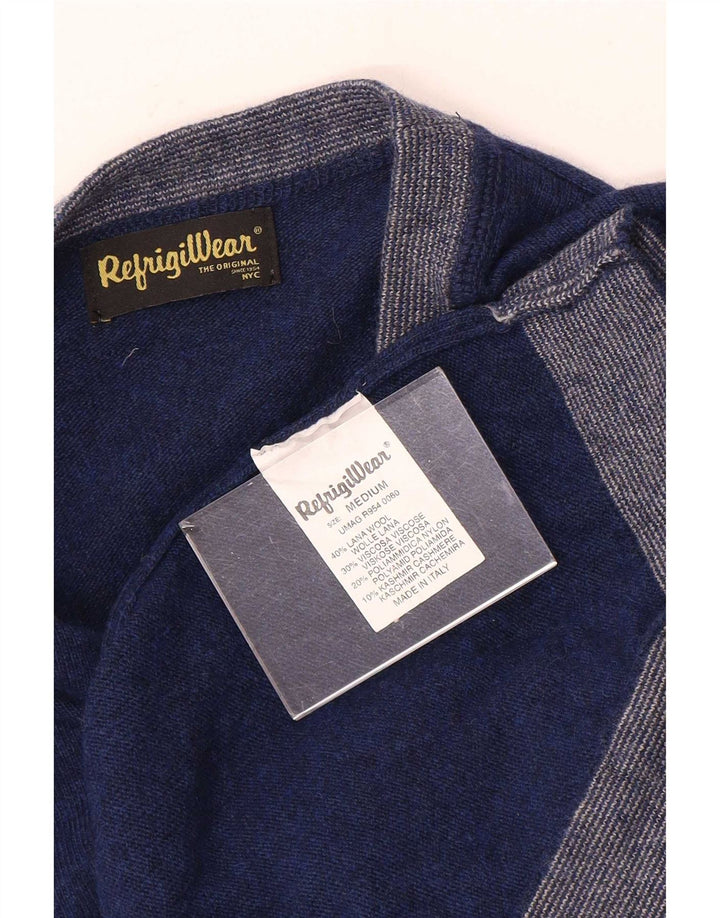 Refrigiwear Pull col bateau pour homme en laine color block bleu marine moyen
