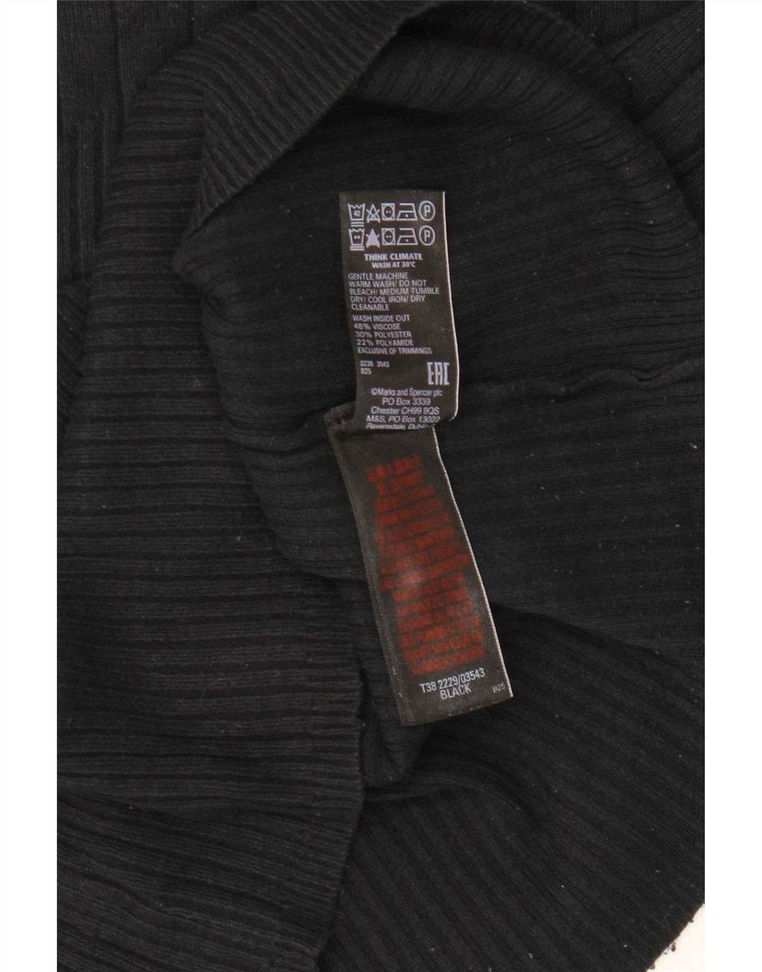 Marks & Spencer Pull col roulé pour femme UK 12 Noir moyen