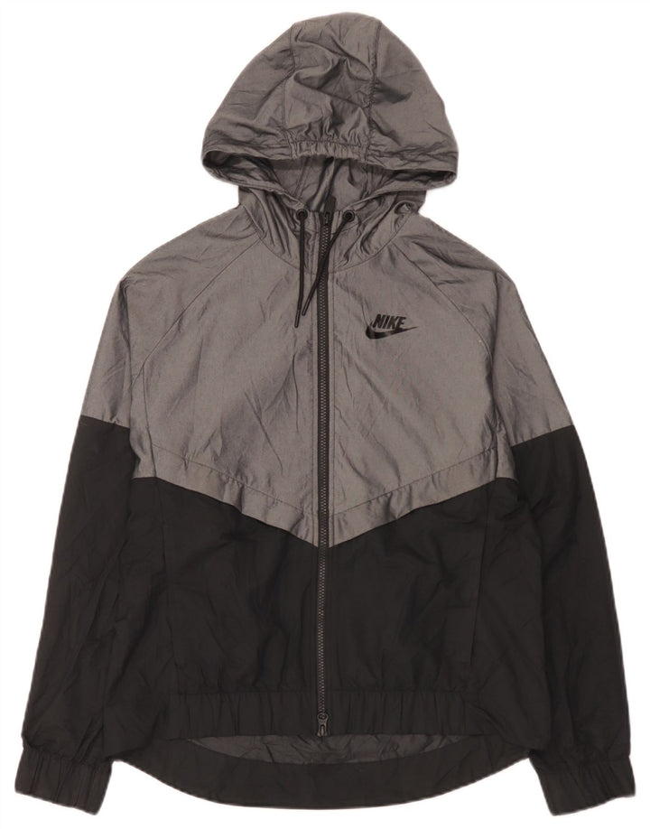 Nike Veste de pluie à capuche pour homme UK 38 Gris moyen Colorblock Nylon