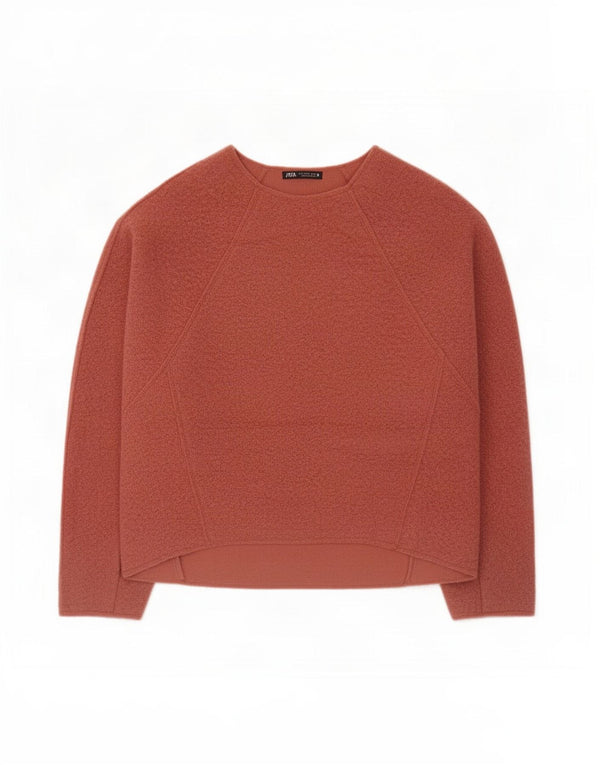 Zara Pull surdimensionné à col bateau pour femme UK 10 Petit Rose