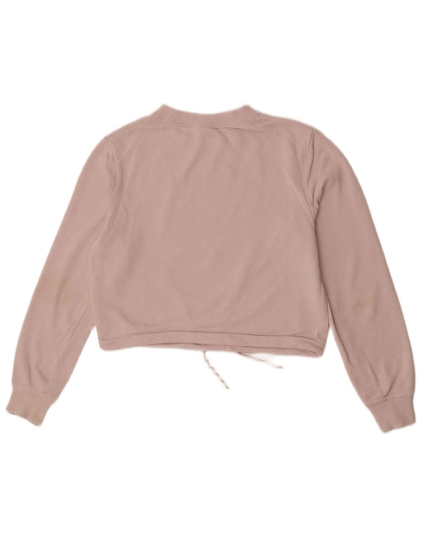 Nike Womens Graphic Crop Sweatshirt Jumper UK 6 XS Rose Coton