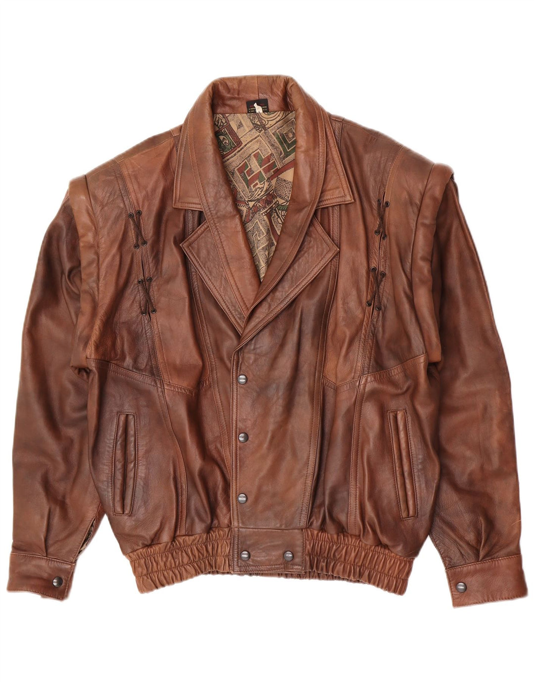 veste en cuir homme vintage UK 40 Grand cuir brun