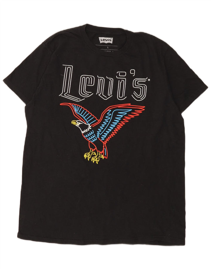 Levi's T-Shirt Graphique Homme Noir Large Coton