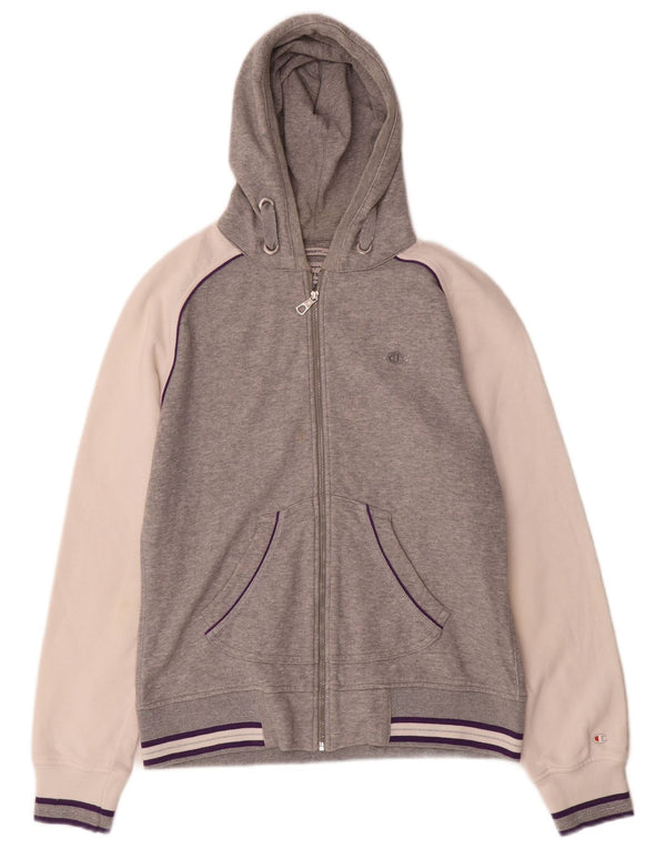 Champion Pull à capuche zippé Heritage Fit pour femme UK 14 Gris moyen