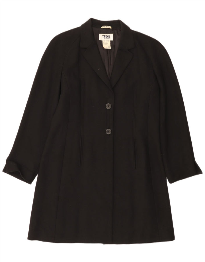 LES COPAINS Manteau Femme UK 44 Medium Noir Viscose