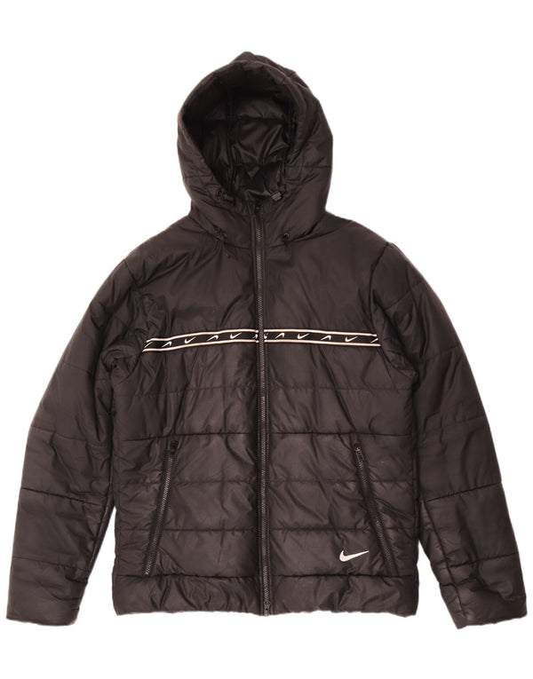 Nike Veste matelassée à capuche Therma-Fit Graphic pour homme UK 40 Large Noir