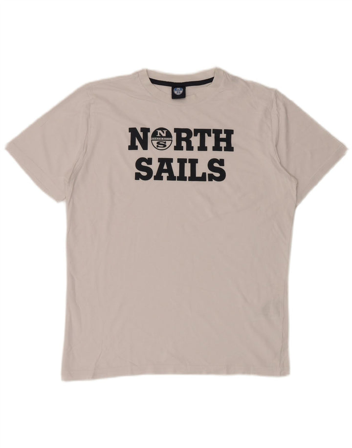 North Sails T-Shirt Graphique Homme Petit Blanc Coton