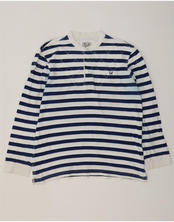 Crew Clothing Haut Homme Manches Longues XL Bleu Marine Rayé Coton