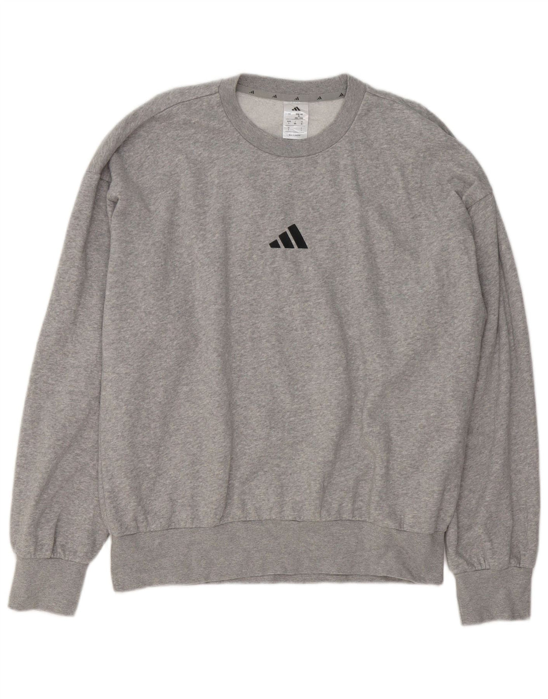 Adidas Sweat-shirt graphique pour homme en coton moucheté grand gris