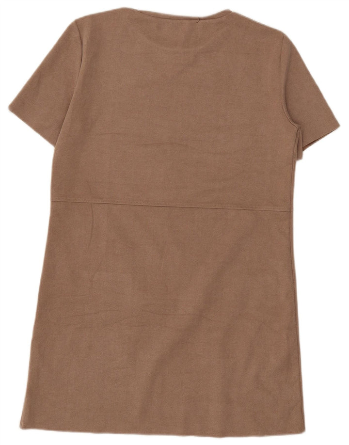 Zara Robe droite pour femme UK 44 Polyester beige moyen