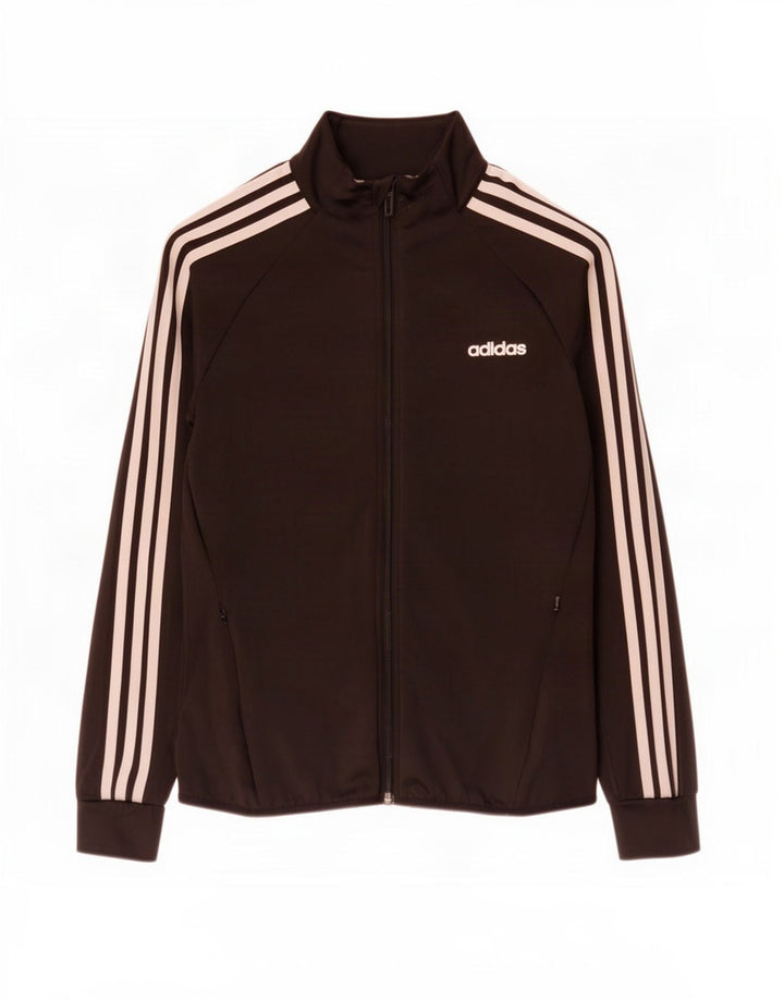 Adidas Climalite Survêtement Top Veste UK 8/10 Petit Noir Polyester