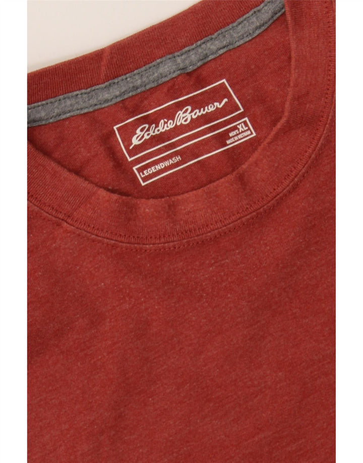 EDDIE BAUER Mens T-Shirt Top XL Red Cotton Vintage Eddie Bauer and Second-Hand Eddie Bauer from Messina Hembry 