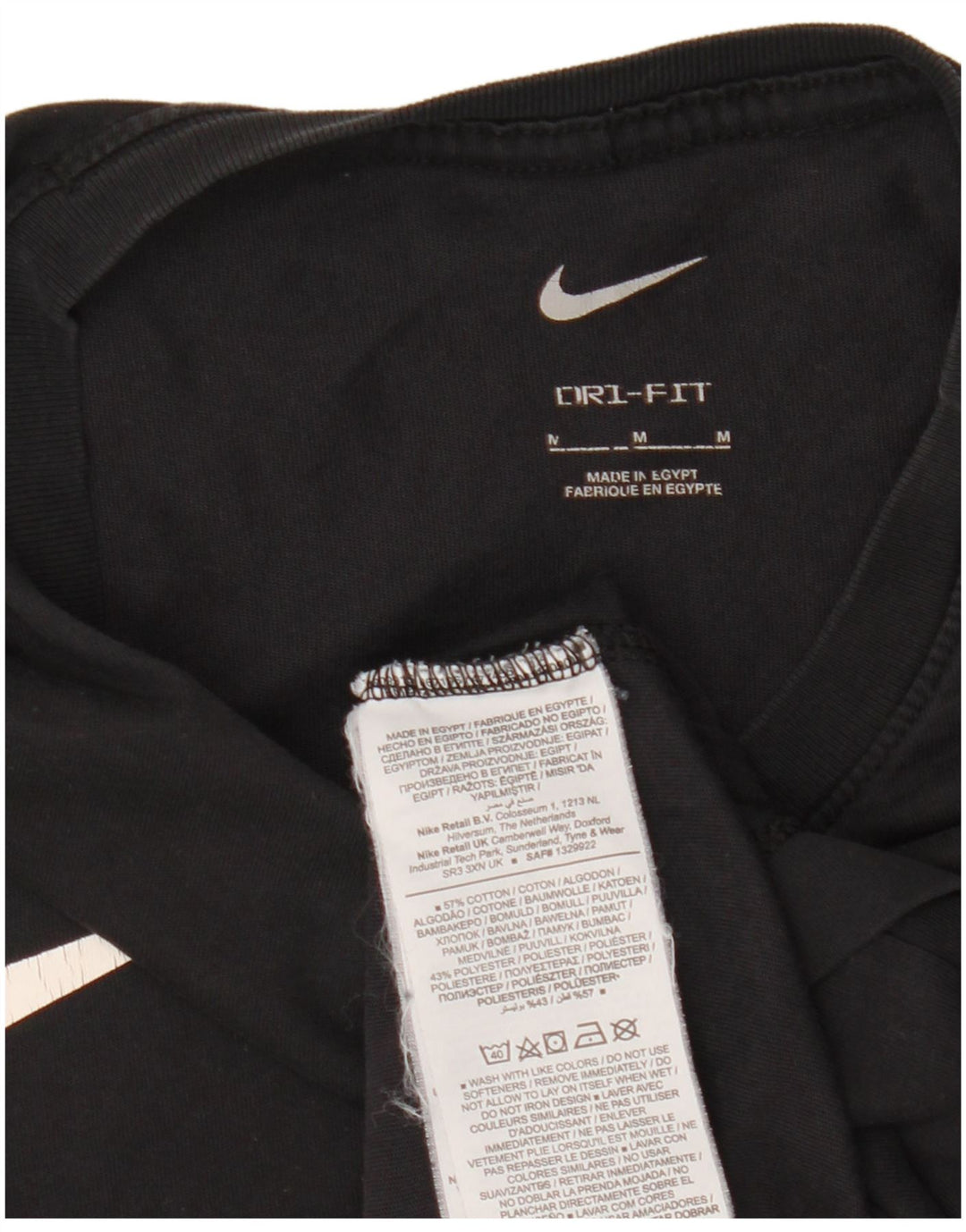 Nike T-shirt Dri Fit pour homme en coton noir moyen