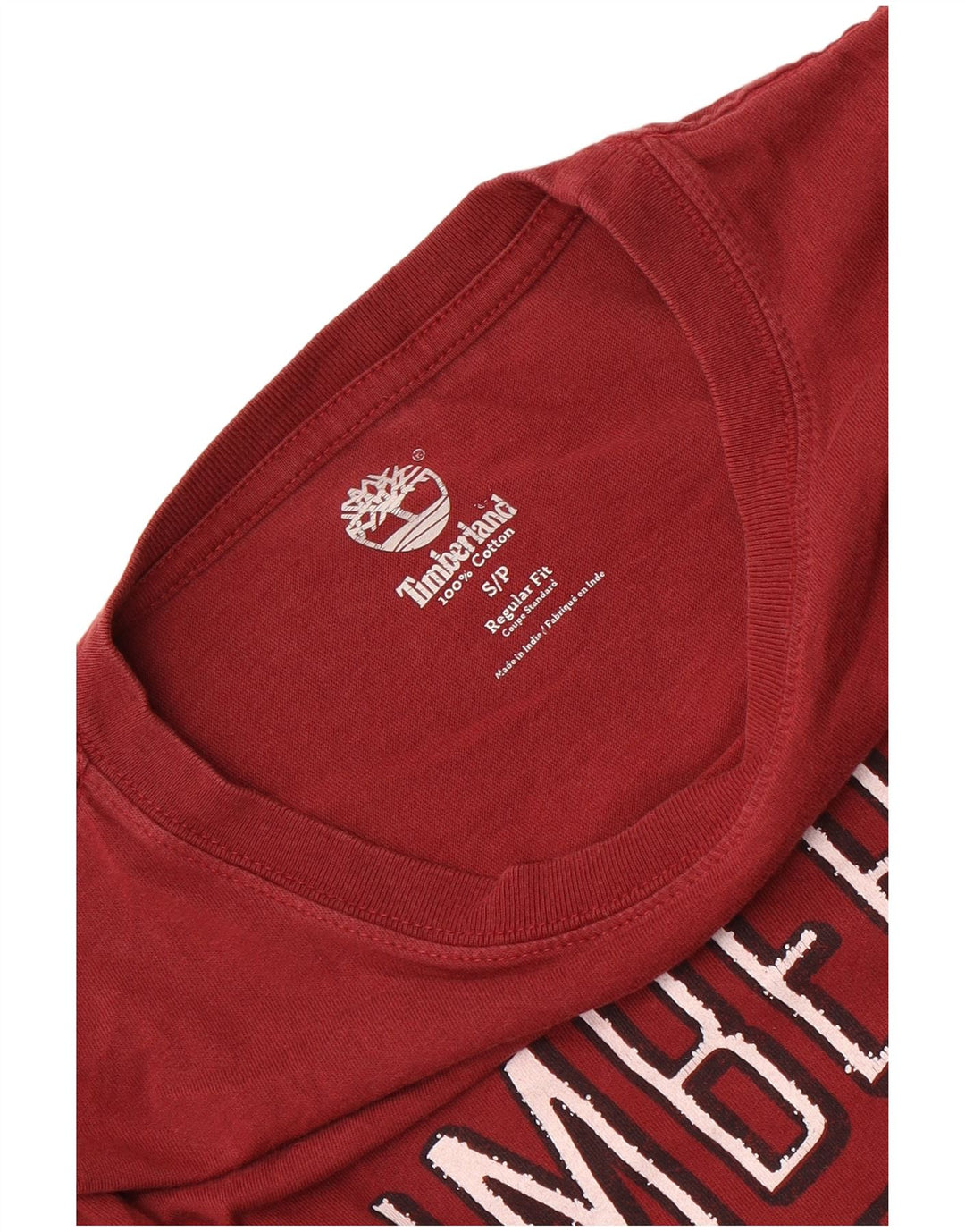 Timberland Haut graphique à manches longues pour homme, coupe régulière, petit coton rouge