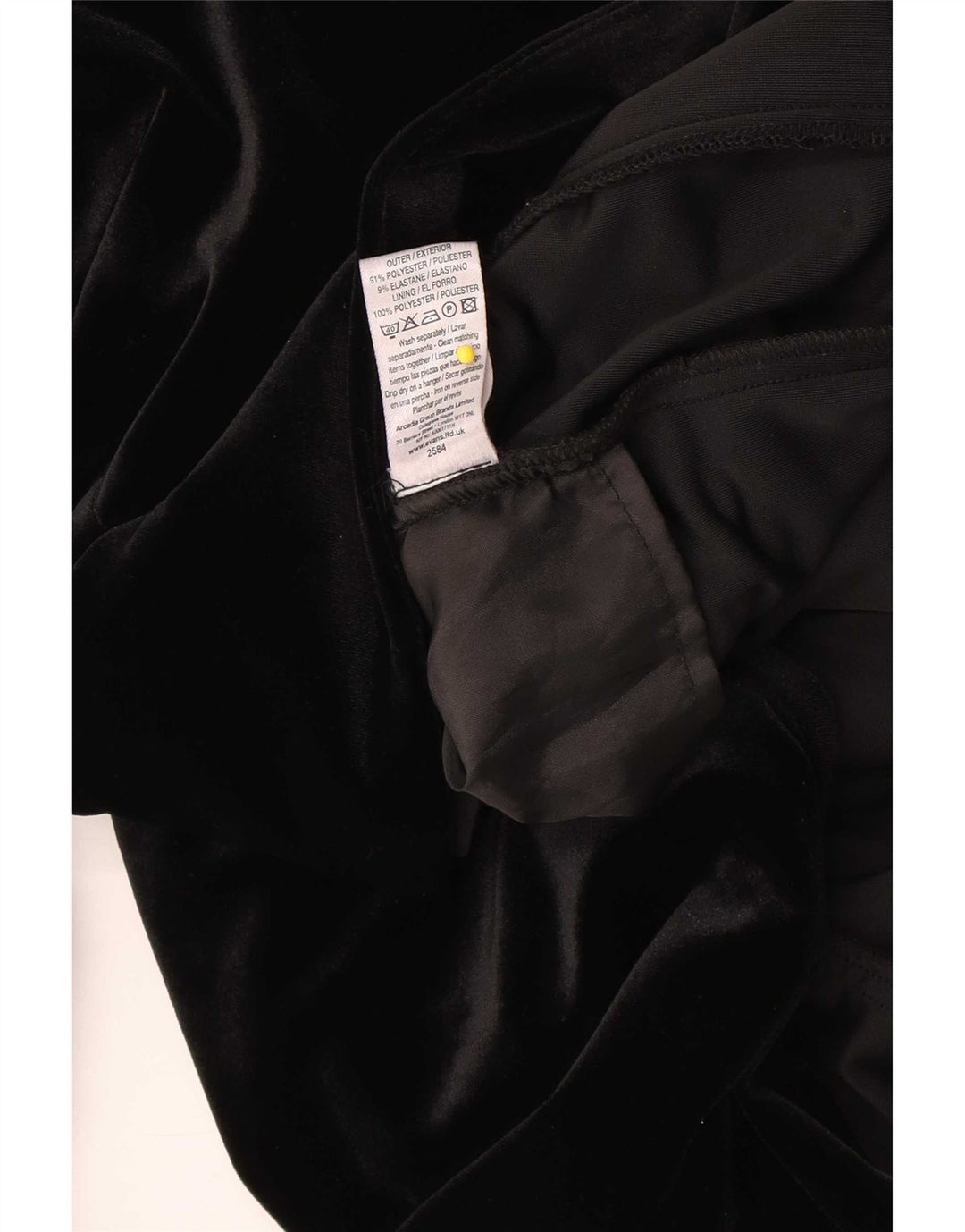 vintage Womens Velvet Overcoat UK 16 Grand Polyester Noir