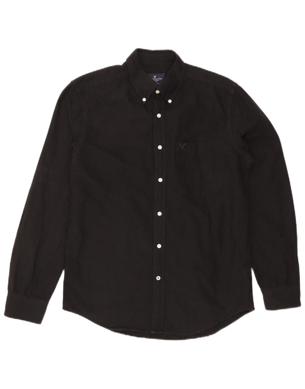 American Eagle Chemise coupe classique pour homme en coton noir moyen