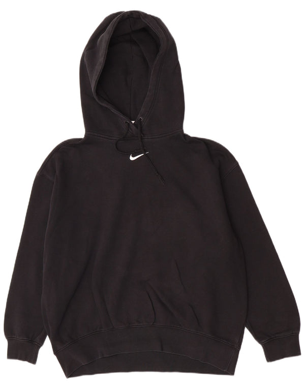 Nike Pull à capuche surdimensionné pour femme UK 10 Petit coton noir